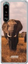 6F hoesje - geschikt voor Sony Xperia 5 III -  Transparant TPU Case - Elephants #ffffff