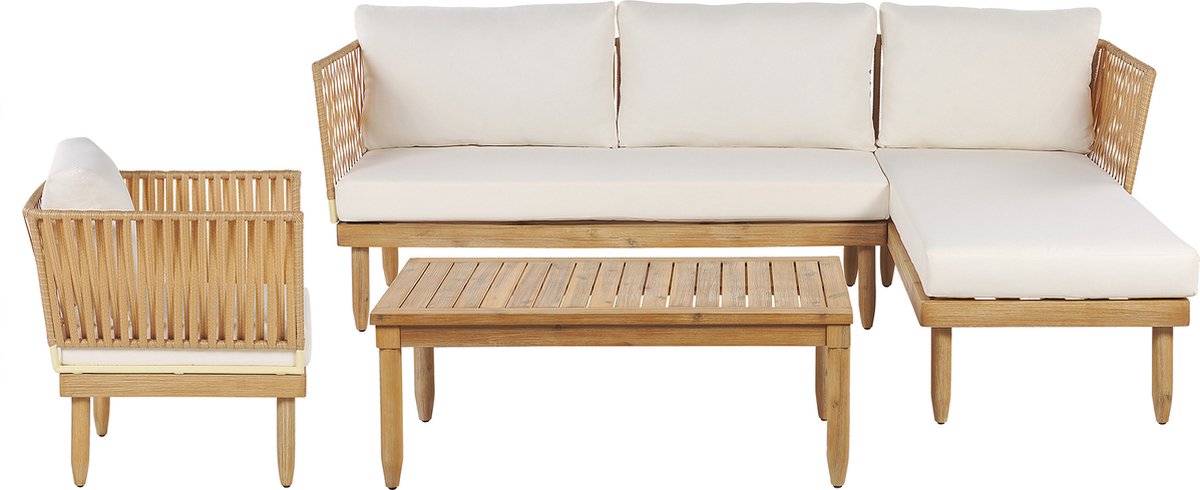 Beliani CREMONA - Loungeset voor 4 - Lichte houtkleur - Acaciahout