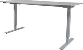 Zit Sta Bureau - Elek 160x80 licht grijs - alu frame