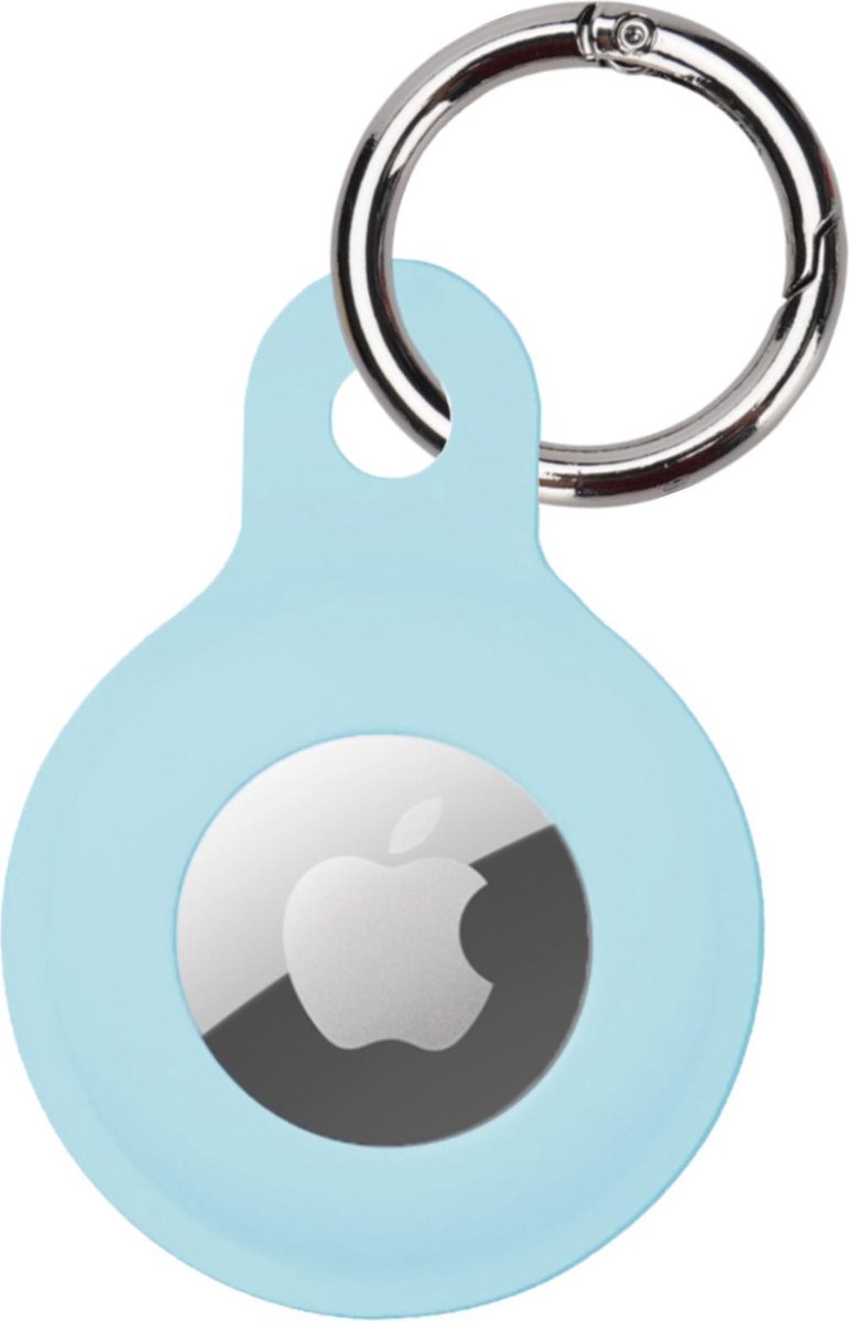 Hoesje Geschikt voor Apple AirTag Sleutelhanger Hoesje Siliconen Hanger - Hoesje Geschikt voor Apple AirTag Hanger Sleutelhanger Hoesje - Lichtblauw