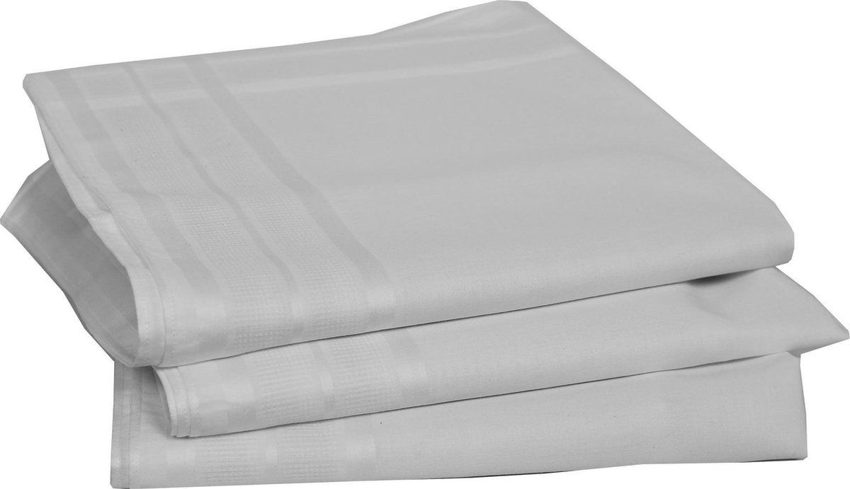 Swan 12 stuks De Luxe Heren zakdoeken - Wit - Stoffen katoenen zakdoeken - 46