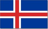 Set van 2x stuks vlagggen Ijsland 90 x 150 cm feestartikelen - Ijsland landen thema supporter/fan decoratie artikelen
