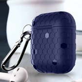 AirPods hoesjes van By Qubix AirPods 1-2 hoesje Hexagon TPU soft serie - blauw Airpods Case Hoesje voor Airpods Airpods 1 Airpods 2 Hoes