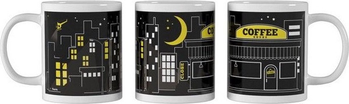 Fisura Mok Coffeeshop Magic 355 Ml Keramiek Wit