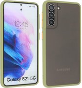 Hoesje Geschikt voor de Samsung Galaxy S21 - Hard Case Backcover Telefoonhoesje - Groen