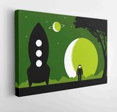 Exploring a strange and distant planet  - Modern Art Canvas - Horizontal - 1312678094 - 80*60 Horizontal