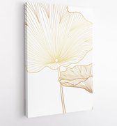 Luxury lutus cover design collection. Lotus Hand drawn abstract line arts in trendy linear style vector illustration. 1 - Moderne schilderijen – Vertical – 1798672837 - 50*40 Verti