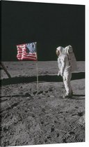 Armstrong photographs Buzz Aldrin (maanlanding) - Foto op Canvas - 40 x 60 cm