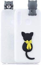 Voor Huawei Enjoy 9s 3D Cartoon Pattern Shockproof TPU Beschermhoes (Little Black Cat)