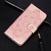 Voor Huawei P40 Lite / Nova 6SE / Nova7i Mandala Embossing Patroon Horizontale Flip Leren Case met Houder & Kaartsleuven & Portemonnee & Fotolijst & Lanyard (Rose Goud)