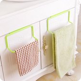 5 STKS Keuken Handdoekenrek Opknoping Houder Kast Kastdeur Terug Hanger Handdoek Spons Houder Opbergrek voor Badkamer (groen)