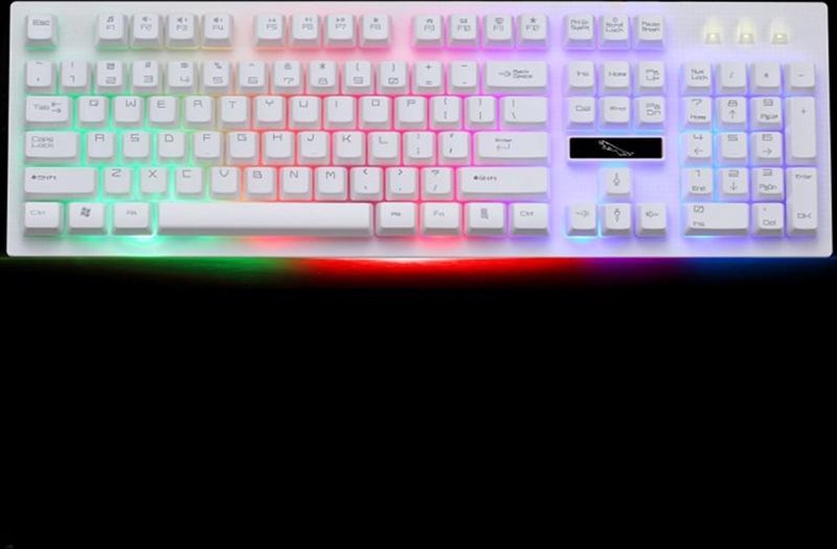 ZGB G20 104 toetsen USB Bedraad Mechanisch RGB Backlight Computertoetsenbord Gaming Keyboard (Wit)