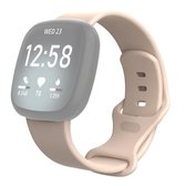 Voor Fitbit Versa 3 / Sense siliconen vervangende horlogeband, maat: L (zandroze)