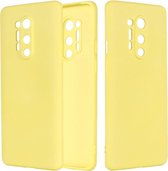 Voor OnePlus 8 Pro Pure Color Liquid Silicone Shockproof Full Coverage Case (Geel)