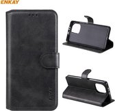Voor Xiaomi Mi 11 ENKAY Hat-Prince horizontale flip PU lederen tas met houder & kaartsleuven en portemonnee (zwart)