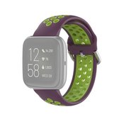 Voor Fitbit Versa 2 / Versa / Versa Lite 23 mm sluiting Twee kleuren sport polsband horlogeband (paars + groen)