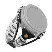Voor Galaxy Watch / Gear S3 46 mm metalen geweven schapenvacht touw ketting lederen band horlogeband, stijl: C (zwart)