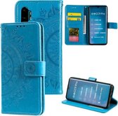 Voor Xiaomi Mi Note 10 Totem Bloem Reliëf Horizontale Flip TPU + PU lederen tas met houder & kaartsleuven & portemonnee (blauw)