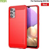 Voor Samsung Galaxy A32 4G (EU-versie) MOFI Gentleness-serie geborstelde textuur koolstofvezel zachte TPU-hoes (rood)