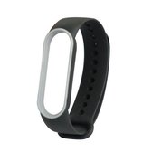 Voor Geschikt voor Xiaomi Mi Band 5 Tweekleurige TPE vervangende band horlogeband (zwart + grijs)
