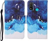 Voor Huawei P smart 2020 Gekleurde Tekening Patroon Horizontale Flip Leren Case met Houder & Kaartsleuven & Portemonnee & Lanyard (Aquarel Vis)