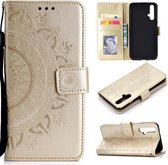 Voor Huawei Honor 20 Totem Bloem Reliëf Horizontale Flip TPU + PU Leather Case met Houder & Kaartsleuven & Portemonnee (Goud)