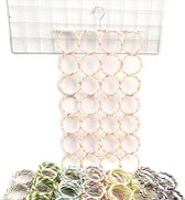 Multifunctionele opvouwbare sjaalstandaard met 28 ringen Willekeurige kleurlevering (kleurrijk)