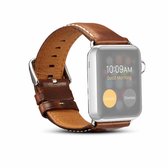 Denior Oil Wax retro horlogebandje voor Apple Watch Series 5 & 4 44 mm / 3 & 2 & 1 42 mm (bruin)