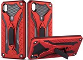 Schokbestendige TPU + pc-beschermhoes met houder voor Vivo Y91 (rood)