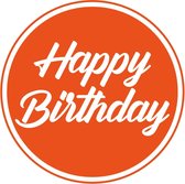 10x stuks bierviltjes/onderzetters Happy Birthday oranje 10 cm - Verjaardag versieringen