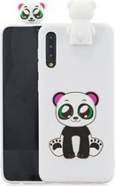Voor Galaxy A50 Cartoon schokbestendige TPU beschermhoes met houder (Panda)