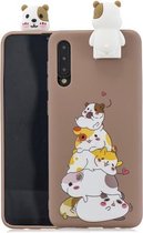 Voor Galaxy A50 Cartoon schokbestendige TPU beschermhoes met houder (hamsters)