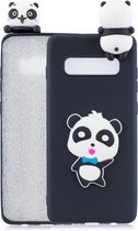 Voor Galaxy S10 + 3D Cartoon Pattern Shockproof TPU beschermhoes (Blue Bow Panda)