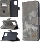 Voor Samsung Galaxy A91 / S10 Lite Bijpassende kleur Krokodiltextuur Horizontale flip PU lederen tas met portemonnee & houder & kaartsleuven (grijs)