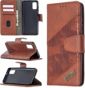 Voor Samsung Galaxy A41 bijpassende kleur krokodil textuur horizontale flip PU lederen tas met portemonnee & houder & kaartsleuven (bruin)