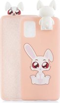 Voor Galaxy A91 Cartoon schokbestendige TPU beschermhoes met houder (Big Eared Rabbit)