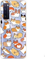 Voor Huawei nova 7 5G schokbestendig geschilderd TPU beschermhoes (Corgis)