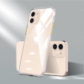 Voor iPhone 12 mini Color Button Clear Volledige dekking Schokbestendig TPU-hoesje (transparant + geel)