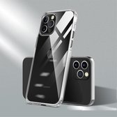 Voor iPhone 12/12 Pro Color Button Clear Volledige dekking Schokbestendig TPU-hoesje (transparant + zwart)