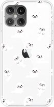 Voor iPhone 12/12 Pro schokbestendig geverfd transparant TPU beschermhoes (witte zeeleeuw)