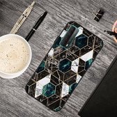 Voor Huawei P Smart 2021 Frosted Fashion Marble Shockproof TPU beschermhoes (Hexagon Black)
