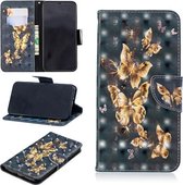 3D Gekleurde Tekening Patroon Horizontale Flip Leren Case voor Samsung Galaxy A10e, met Houder & Kaartsleuven & Portemonnee (Zwarte Achtergrond Vlinder)