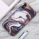 Voor iPhone XS Max aquarel marmerpatroon IMD TPU mobiele telefoonhoes (goud)