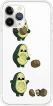 Voor iPhone 11 Pro gekleurd tekeningpatroon zeer transparant TPU beschermhoes (avocado)