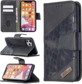 Voor iPhone 11 Pro Bijpassende kleur Krokodiltextuur Horizontale flip PU-lederen hoes met portemonnee & houder & kaartsleuven (zwart)