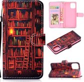 Voor iPhone 12 mini Gekleurde Tekening Stiksels Horizontale Flip Leren Case met Houder & Kaartsleuven & Portemonnee (Boekenplank)