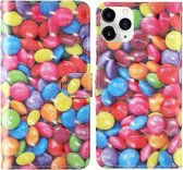 Voor iPhone 12 Pro Max 3D-schilderij Gekleurd tekenpatroon Horizontaal Flip TPU + PU-lederen hoes met houder & kaartsleuven & portemonnee & lanyard (gekleurd suiker)