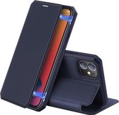 Voor iPhone 12/12 Pro DUX DUCIS Skin X-serie PU + TPU horizontale lederen flip-hoes met houder en kaartsleuven (blauw)