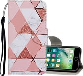 Voor iPhone 8 Plus / 7 Plus Gekleurd tekeningpatroon Horizontaal lederen flip-hoesje met houder & kaartsleuven en portemonnee (marmer)