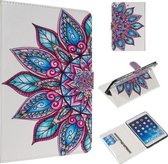 Voor iPad mini 5/4/3/2/1 Gekleurde tekening Patroon Horizontale Flip PU lederen tas met houder & kaartsleuven (halve bloem)